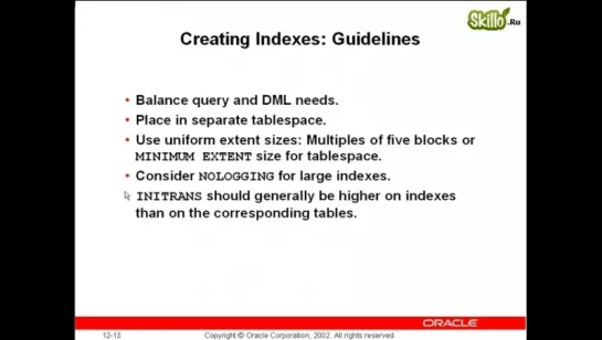 36 Oracle 9i-10g Управление индексами