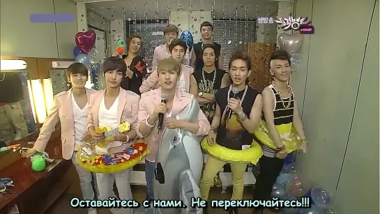 100723 Music Bank бэкстейдж - Super Junior и SHINee - Backstage (русс.саб)