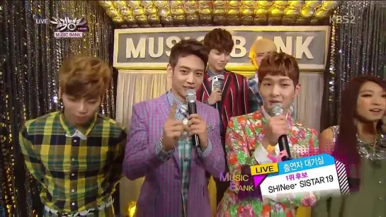 130301 KBS Music Bank - Backstage - SHINee and Sistar19