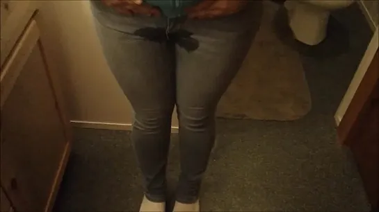 Soaked jeans in the bathroom