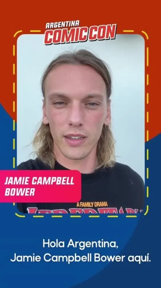 Jamie Campbell Bower saying hello to his Argentina fans. 🇦🇷 Comic Con 2022