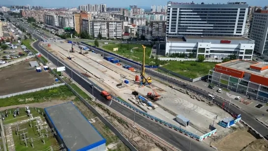 Красноярцам показали процесс установки свай на месте станции метро на улице Молокова