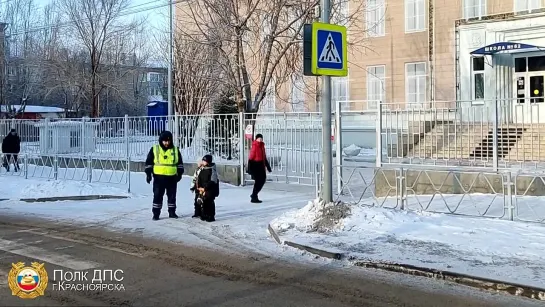 В Красноярске 12-летний школьник перебежал дорогу в неположенном месте на глазах инспекторов ДПС