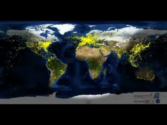 Авиаперелеты по планете в течение 24 часов. Масштабы поражают.