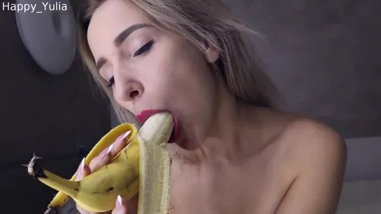 Happy_Yulia Slutty Teen Cum with Banana - Beautiful Babes