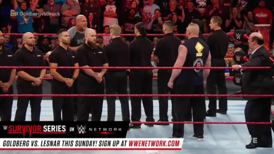 Goldberg and Brock Lesnar meet face-to-face before Survivor Series: RAW 14/11/2016