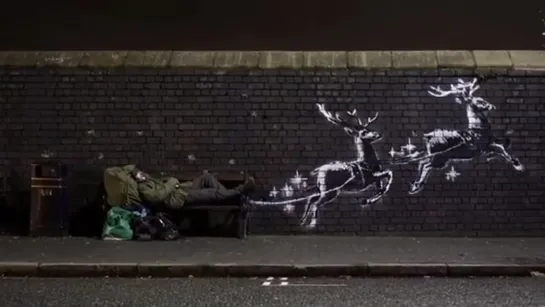 "God bless Birmingham" - banksy – Стирт-Арт 2019 Рождественский Бэнкси