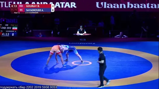 FS Asian2022 79кг 1 Baliyan GOURAV (IND) vs. Ali Bakhtiar SAVADKOUHI (IRI)