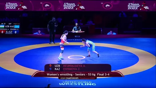 BRONZE WW - 53 kg_ A. KEUNIMJAEVA (UZB) v. Z. ESHIMOVA (KAZ)