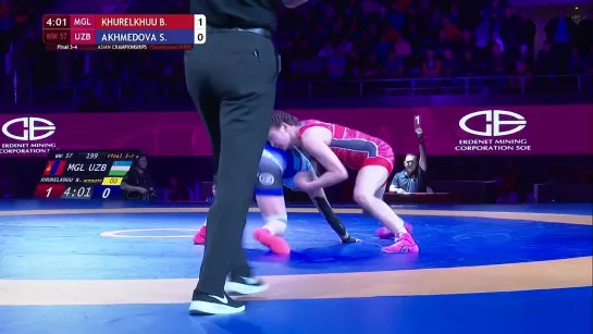 BRONZE WW - 57 kg_ B. KHURELKHUU (MGL) v. S. AKHMEDOVA (UZB)