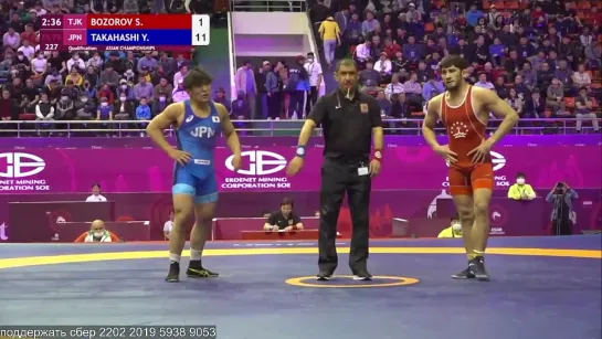 FS Asian2022 79кг Shuhrat BOZOROV (TJK) vs. Yudai TAKAHASHI (JPN)