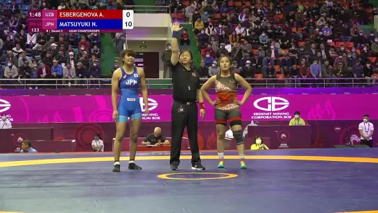 Round 2 WW - 68 kg_ A. ESBERGENOVA (UZB) v. N. MATSUYUKI (JPN)