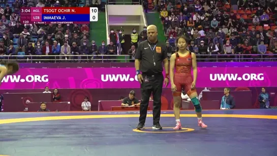 Round 1 WW - 50 kg_ N. TSOGT OCHIR (MGL) v. J. IMMAEVA (UZB)