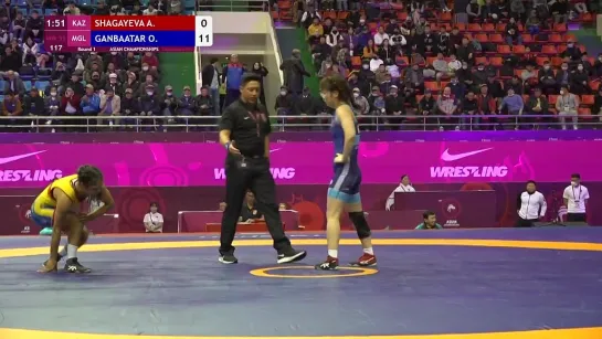 Round 1 WW - 55 kg_ A. SHAGAYEVA (KAZ) v. O. GANBAATAR (MGL)