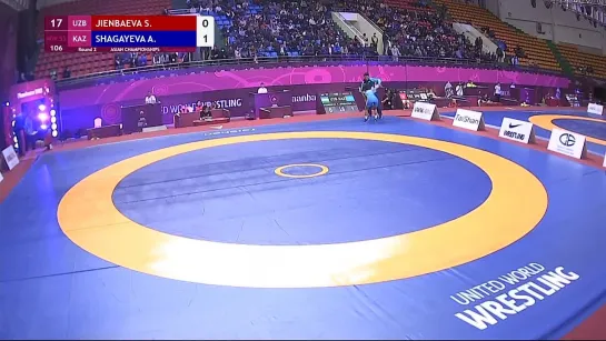 Round 2 WW - 55 kg_ S. JIENBAEVA (UZB) v. A. SHAGAYEVA (KAZ)