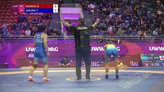 Round 2 WW - 57 kg_ N. RAIMOVA (KAZ) v. T. SAKURAI (JPN)