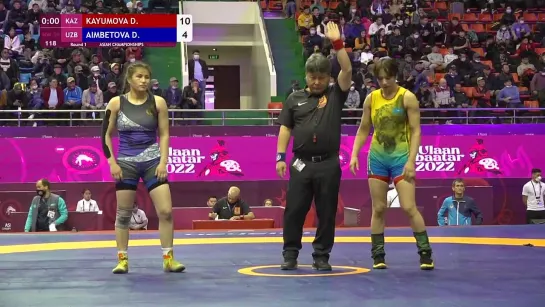 Round 1 WW - 59 kg_ D. KAYUMOVA (KAZ) v. D. AIMBETOVA (UZB)