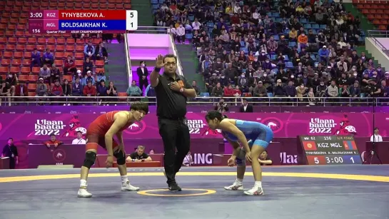 1_4 WW - 62 kg_ A. TYNYBEKOVA (KGZ) v. K. BOLDSAIKHAN (MGL)