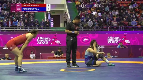 Round 1 WW - 68 kg_ D. ENKHSAIKHAN (MGL) v. A. ESBERGENOVA (UZB)