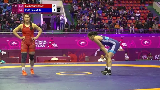 Round 1 WW - 72 kg_ Z. BAKBERGENOVA (KAZ) v. D. ENKH AMAR (MGL)