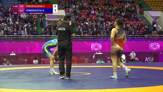 Round 2 WW - 76 kg_ V. TORENIYAZOVA (UZB) v. G. YERKEBAYEVA (KAZ)