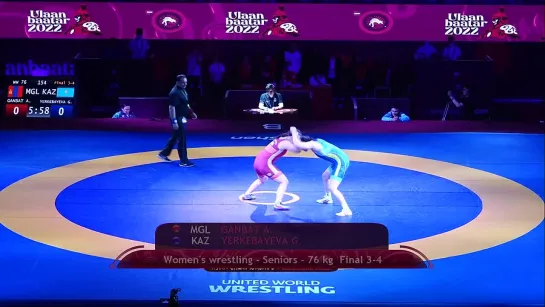 BRONZE WW - 76 kg_ A. GANBAT (MGL) v. G. YERKEBAYEVA (KAZ)