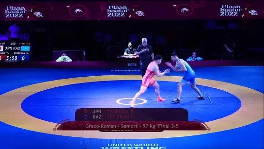 BRONZE GR - 97 kg_ T. TSURUDA (JPN) v. S. SERIKKAN (KAZ)