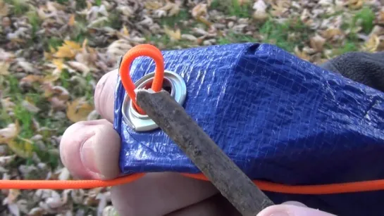 2 ТИПА УСТАНОВКИ ТЕНТА How To Setup A Tarp Using No Knots - “Quick Trick“