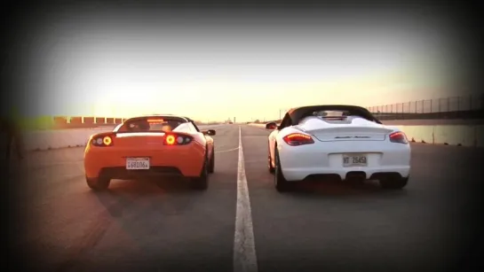 TESLA Roadster Sport vs. PORSCHE Boxster Spyder