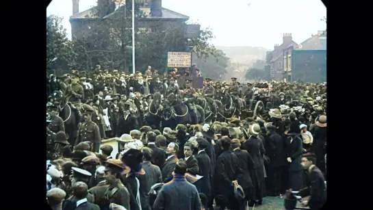 1912 - Outdoor Funeral Procession in Hitchin, England