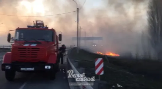 Пожар на левом берегу возле Ростов Арены 28.3.2020 Ростов-на-Дону Главный