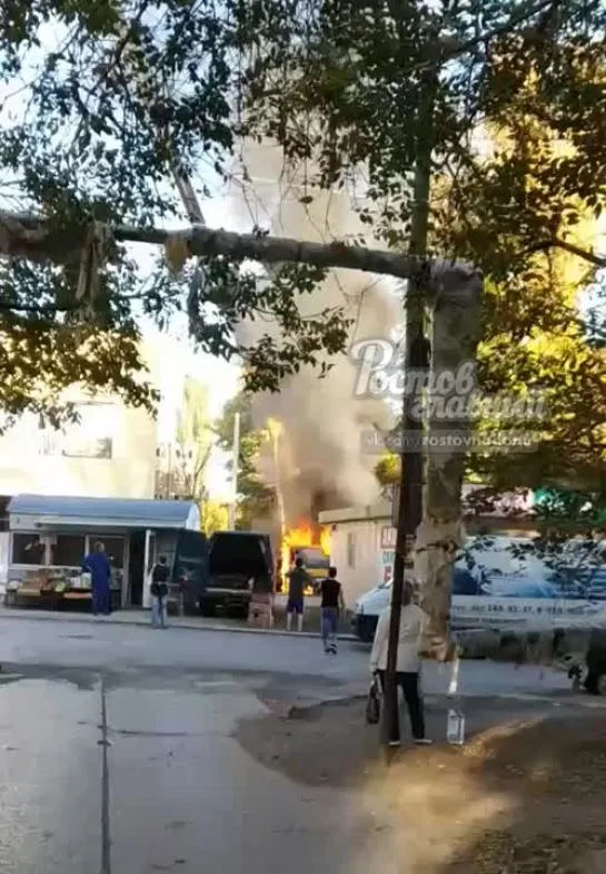 Взорвался и загорелся подъёмный кран в Таганроге 19.10.2018 Ростов-на-Дону Главный