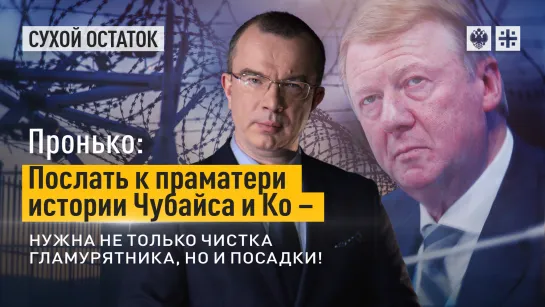 Пронько: Послать к праматери истории Чубайса и Ко – нужна не только чистка гламурятника, но и посадки!