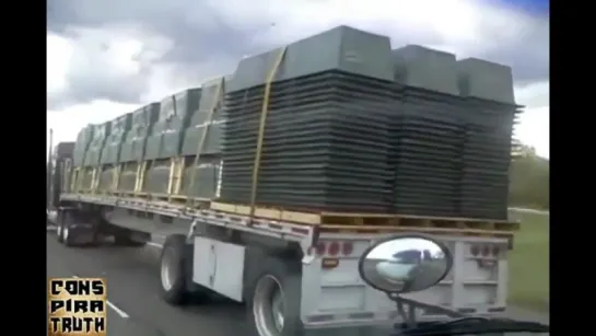 Freemason Hell Truck carrying FEMA Coffins !