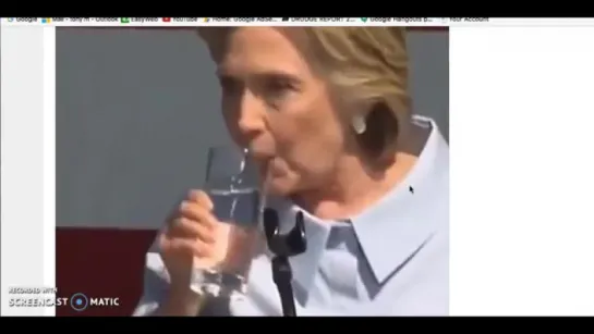 GROSS - Hillary Spits Mystery Substance Into Glass and Continues Drinking it !