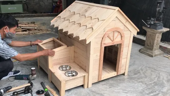 Удивительные идеи проекта деревообработки из старых поддонов Wooden House For Your Dog - DIY!