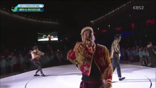 [HD] BIGBANG - hands up, bad boy, fantastic baby @ 17th Incheon Asian Games 2014