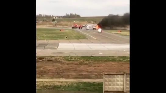 Возгорание самолета под Пермью