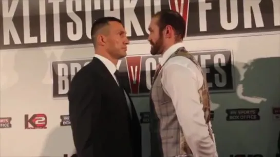 WLADIMIR KLITSCHKO v TYSON FURY - EXTREMELY INTENSE HEAD TO HEAD @ LONDON PRESS CONFERENCE