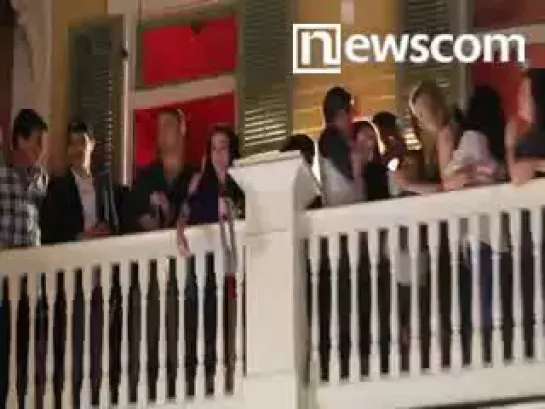 Ashley & Channing Tatum Throwing Beads in New Orleans (Feb. 2nd)