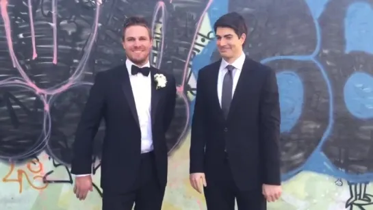 Stephen Amell and Brandon Routh