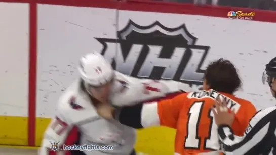 Хоккейные драки: T.J. Oshie vs Travis Konecny | Mar. 18, 2018 | Hockey Fights