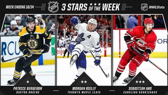 Bergeron earns first star of week