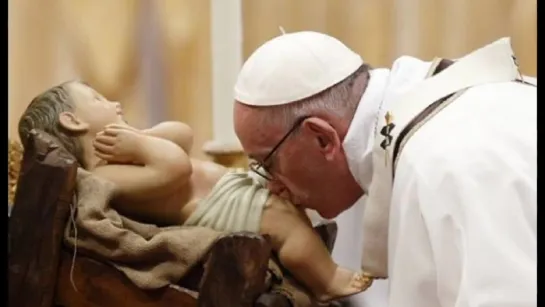 The Pope Kisses A Statue Of Baby Jesus On The Groin