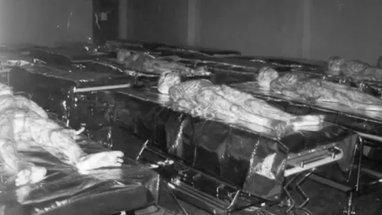 SIX DEAD ALIEN BODIES CAPTURED ON A TRUCK LOADING AREA