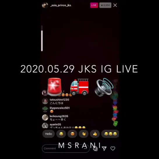 2020.05.29。JKS IG LIVE ❶！