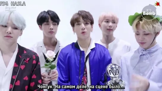 [RUS SUB][180414][BANGTAN BOMB] BTS won 1st place (subtitle. Special MC day) @Mcountdown - BTS