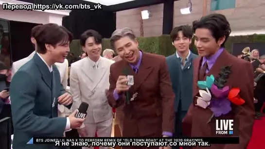 [RUS SUB] [РУС САБ] BTS Share Their DREAM Collaboration at Grammy's 2022 Red Carpet