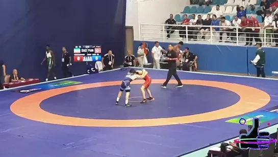 گزارش کشتی اول محمد حسینوند در مقابل ترکیه55KG💪🏻🤼♂️کشور های اسلامی 2022