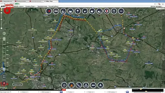 Карта боевых действий  (12.10.14)